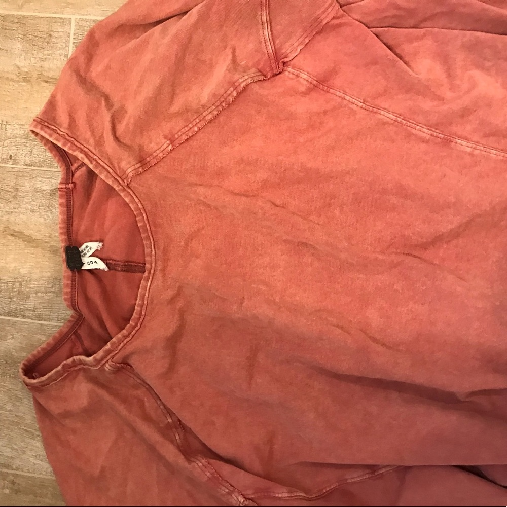 Distressed burnt orange free people top